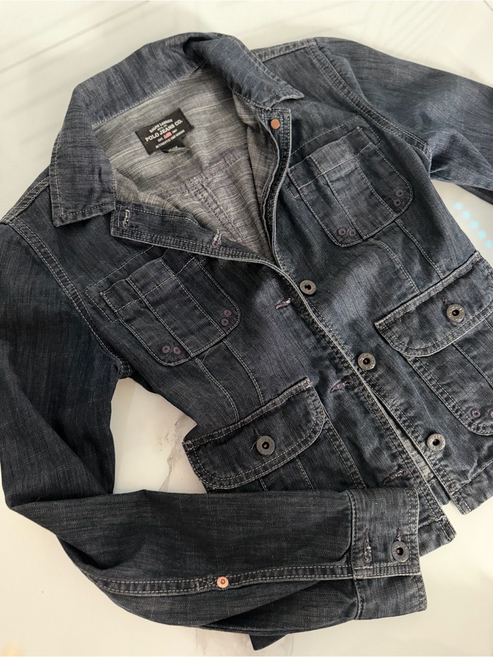 Vintage Polo by Ralph Lauren Womens Dark Indigo Denim Jacket